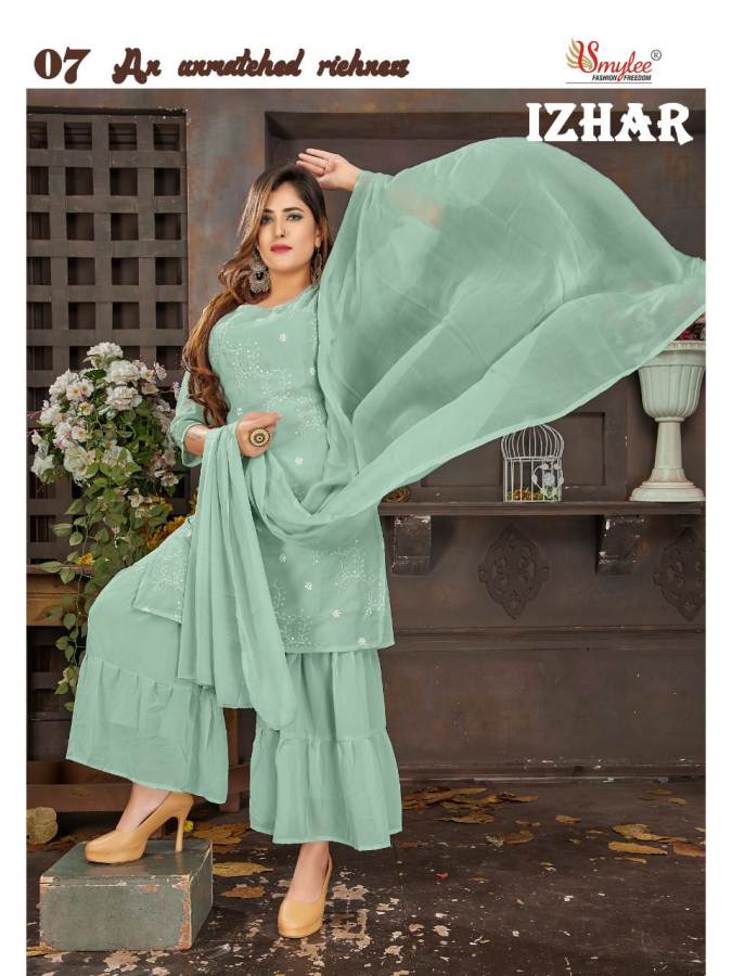 Smylee Izhaar Latest Designer Party Wear Heavy Chiffon Ready Made Collection